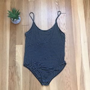 URBAN OUTFITTERS Low Back Striped Bodysuit
